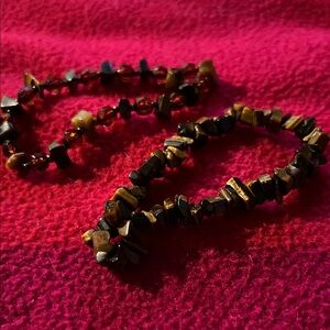 Tiger Eye Beaded Stretch Bracelet - Brown